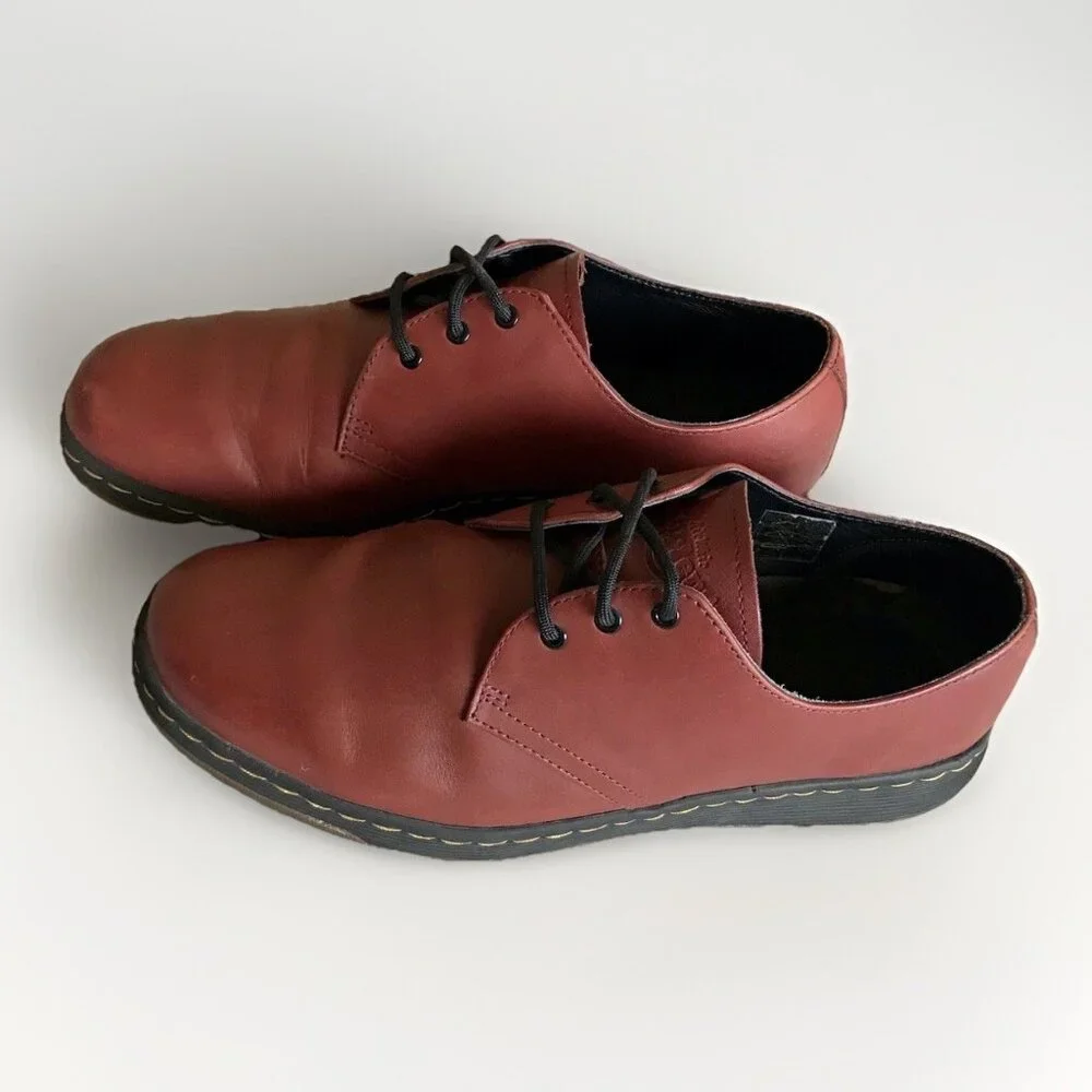 Dr Martens Cavendish‎ Cherry Soft Leather Lace Up Oxfords Men’s 10